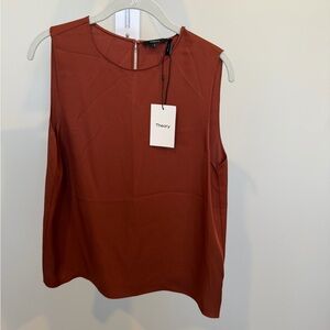 Theory Women's Rust Sleeveless Blouse
